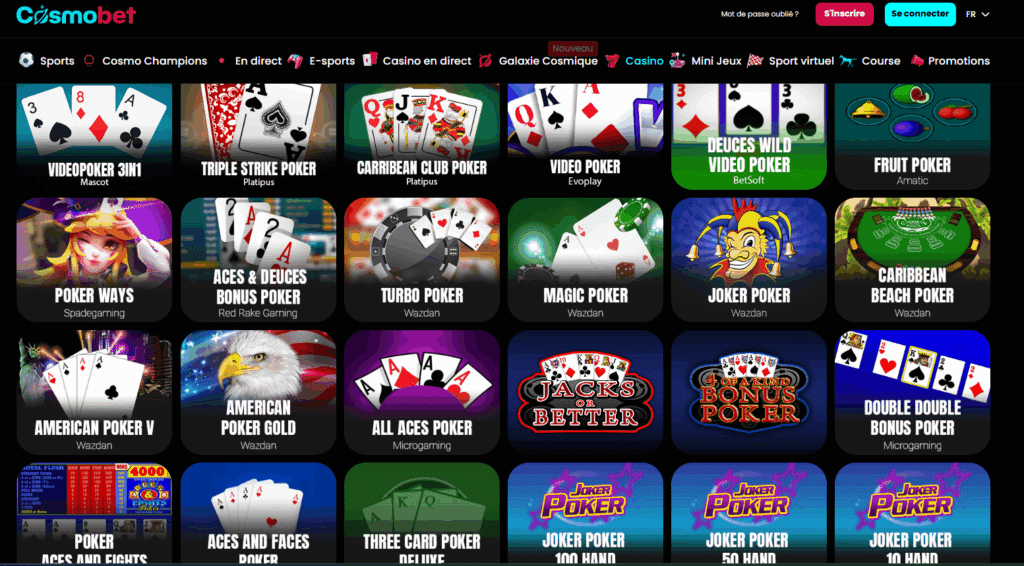 Cosmobet jouer au Poker 