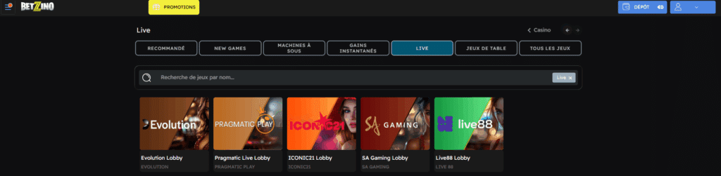 Jouer au Poker sur Betzino 